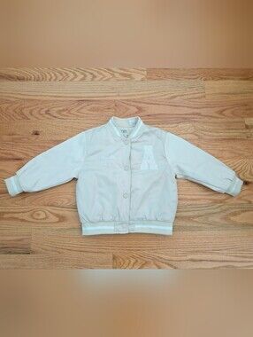 Zara Kids Cream Bomber Jacket with 'A' Patch